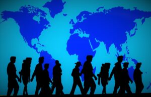 map of the world, people, group