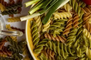 scallions, pasta, meal