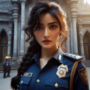 woman, portrait, police
