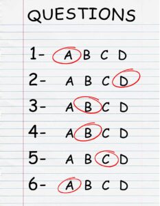 quiz, test, exam
