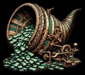 ai generated, money, cornucopia