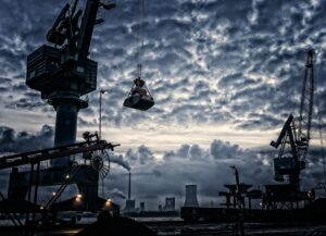 crane, port, shipping industry, harbor, pier, clouds, industrial plant, unloading, nature, gripper, tower crane, twilight, dusk, crane, crane, crane, crane, crane, port, port, port