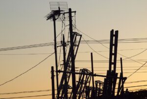 ladder, folding ladder, pole, wire, antenna, evening, stainless steel, shadow, rest, landscape, ladder, antenna, antenna, antenna, antenna, antenna
