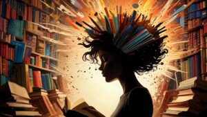 ai generated, books, knowledge, art, school, to learn, training, library, to study, multicoloured