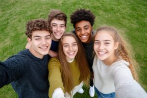 friends selfie, group selfie, young people, friends, group, selfie, young, people, fun, happy, together, smile, photo, group photo, happy people, ai generated